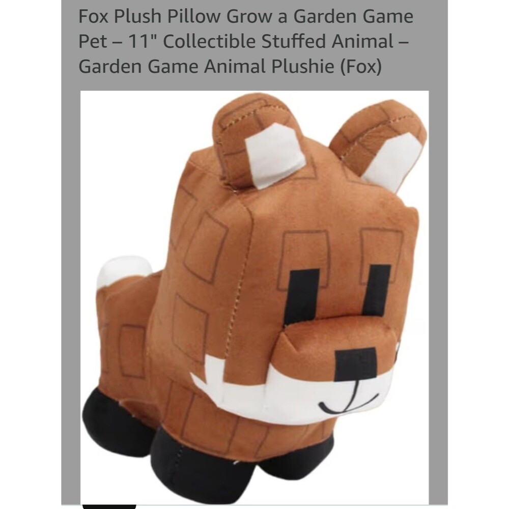 Grow A Garden GAG Fox Pet Stuffed Plush Soft Kids Toy Doll Plushie Roblox Gift